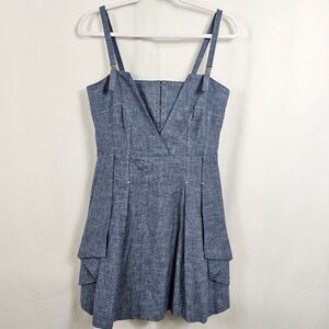 Anthro Leifsdottir Chambray Fit and Flare Dress in Blue Denim - Size 6
